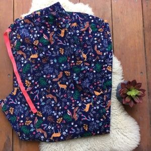 Cuddle Duds Deer + Forest Animal Flannel Pants XL